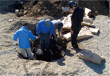 店舗床下炭素埋設