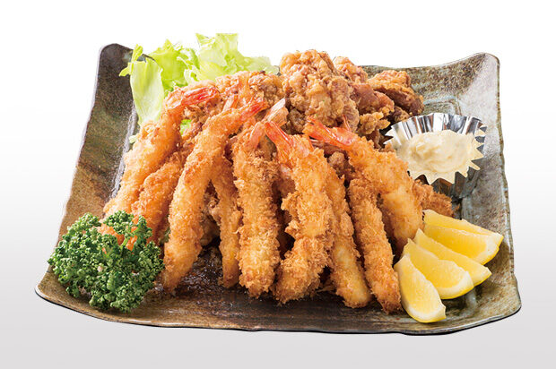 海老フライとザンギ盛合せ